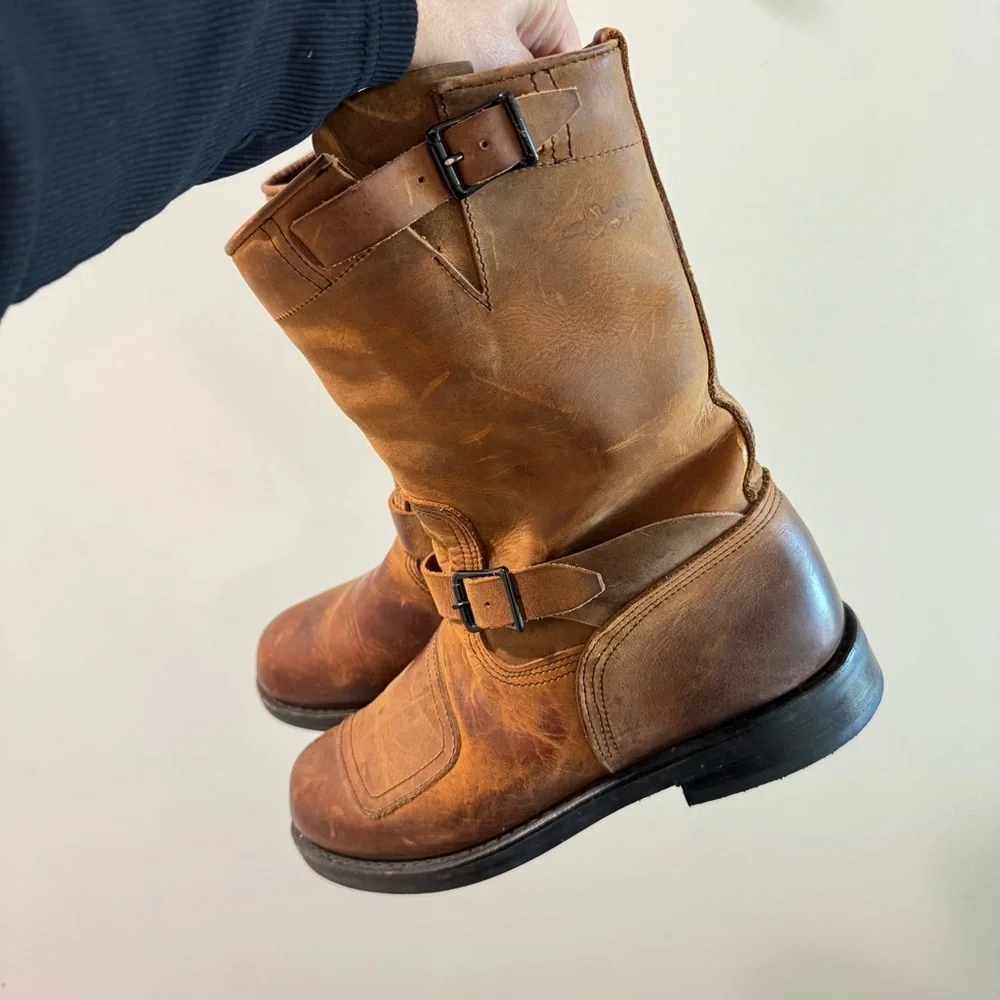 Broken Homme Brown Lukas Harness Leather‎ Work Boots 9EEE